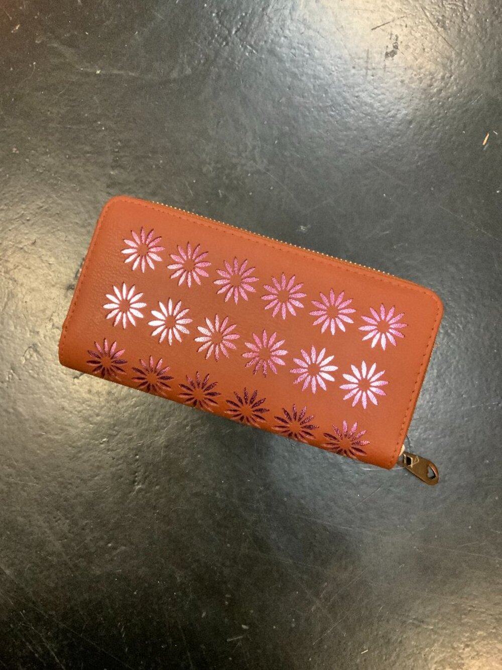Leather Flower Wallet - Picture 1 of 2